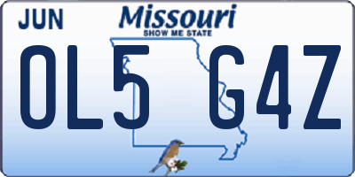 MO license plate OL5G4Z