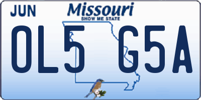MO license plate OL5G5A