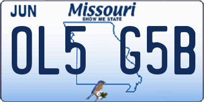 MO license plate OL5G5B