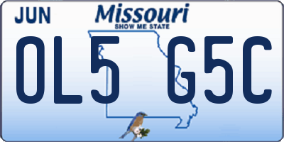 MO license plate OL5G5C
