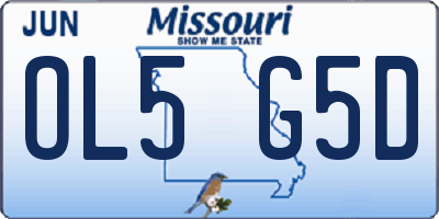 MO license plate OL5G5D