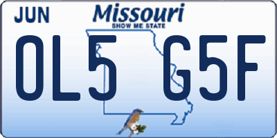 MO license plate OL5G5F