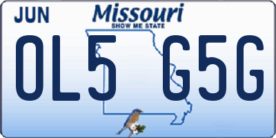 MO license plate OL5G5G