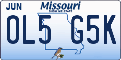 MO license plate OL5G5K