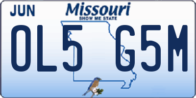 MO license plate OL5G5M