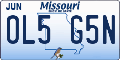 MO license plate OL5G5N