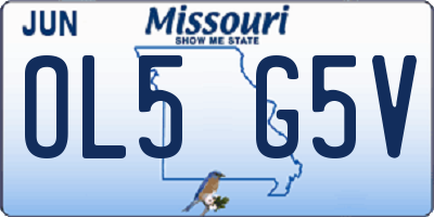MO license plate OL5G5V