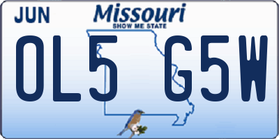 MO license plate OL5G5W