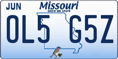 MO license plate OL5G5Z
