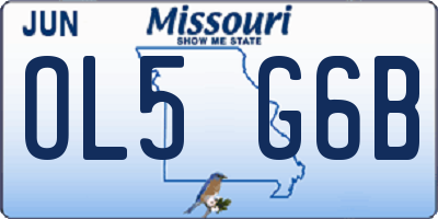 MO license plate OL5G6B