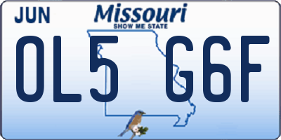 MO license plate OL5G6F