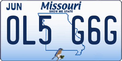 MO license plate OL5G6G