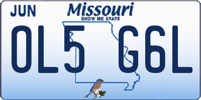 MO license plate OL5G6L