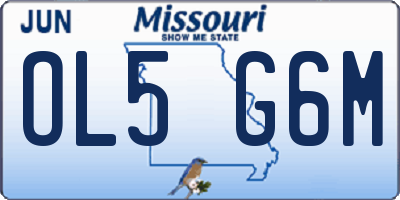 MO license plate OL5G6M