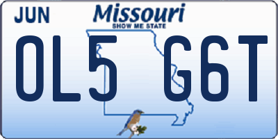 MO license plate OL5G6T