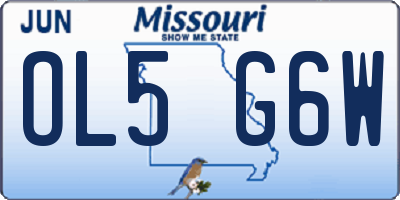 MO license plate OL5G6W