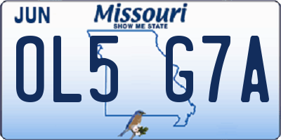 MO license plate OL5G7A