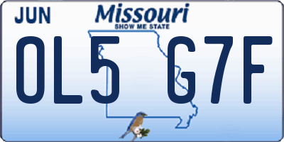 MO license plate OL5G7F