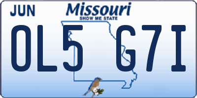 MO license plate OL5G7I
