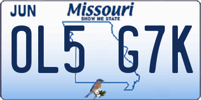MO license plate OL5G7K