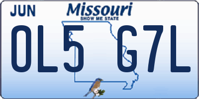 MO license plate OL5G7L