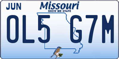 MO license plate OL5G7M