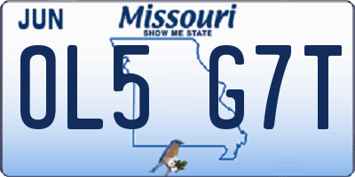 MO license plate OL5G7T