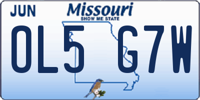 MO license plate OL5G7W