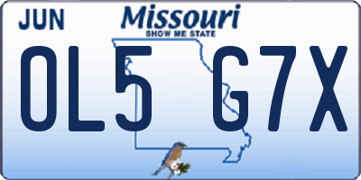 MO license plate OL5G7X