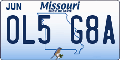 MO license plate OL5G8A
