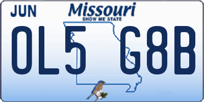MO license plate OL5G8B