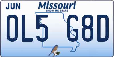 MO license plate OL5G8D