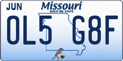 MO license plate OL5G8F