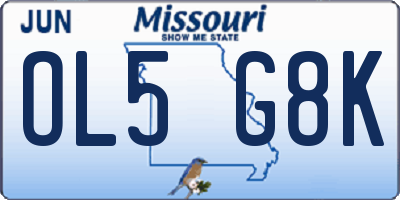 MO license plate OL5G8K