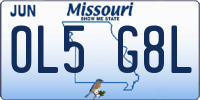 MO license plate OL5G8L