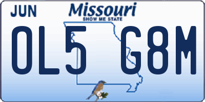 MO license plate OL5G8M