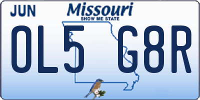 MO license plate OL5G8R