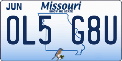 MO license plate OL5G8U