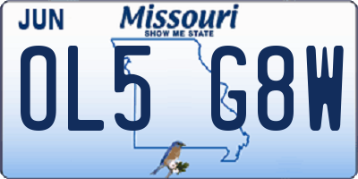 MO license plate OL5G8W