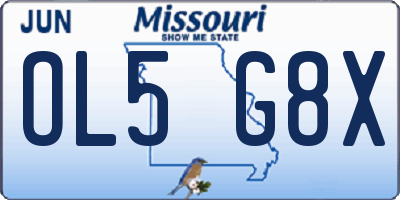 MO license plate OL5G8X