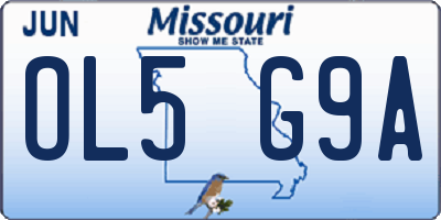 MO license plate OL5G9A