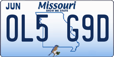 MO license plate OL5G9D