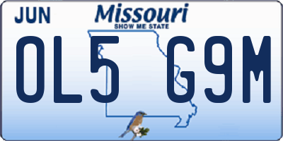 MO license plate OL5G9M