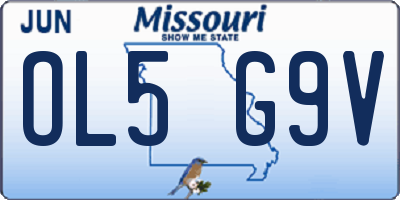 MO license plate OL5G9V