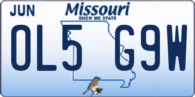 MO license plate OL5G9W
