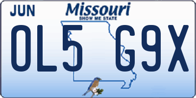 MO license plate OL5G9X