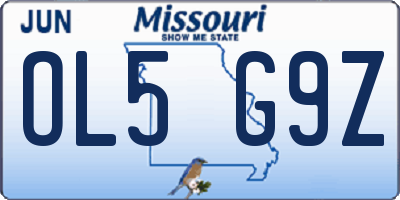 MO license plate OL5G9Z