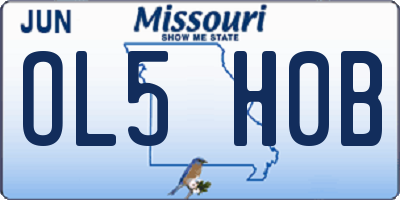 MO license plate OL5H0B
