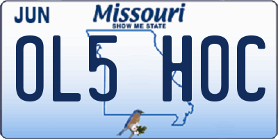 MO license plate OL5H0C