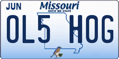MO license plate OL5H0G